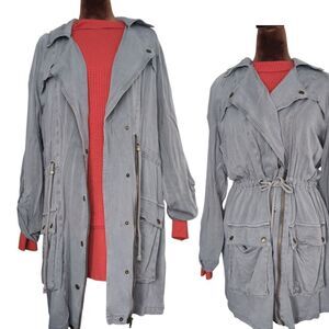 Max Jeans Grey  Lightweight Relaxed Fit Chore Jacket Khaki Size M